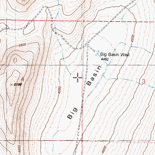 Topographic Map of Big Basin, OR