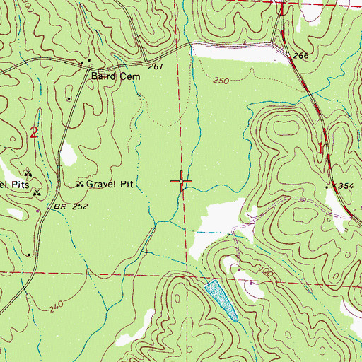 Topographic Map of Chicken Swamp Branch, AL