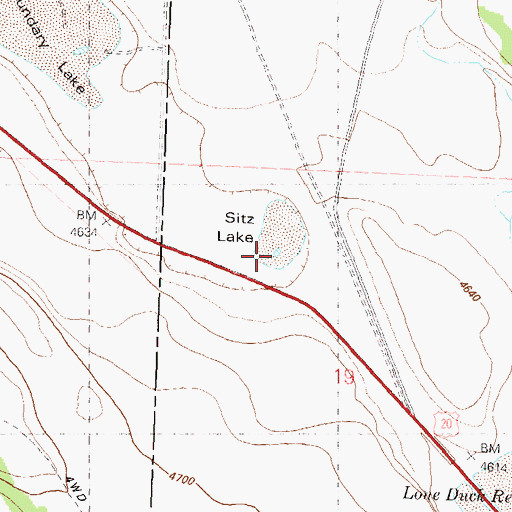 Topographic Map of Sitz Lake, OR