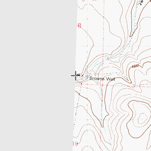 Topographic Map of Browns Well, OR