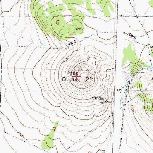 Topographic Map of Hat Butte, OR