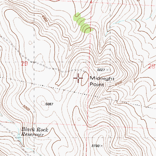 Topographic Map of Midnight Point, OR