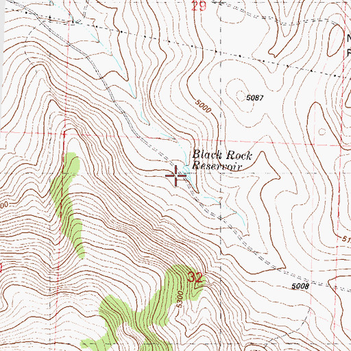 Topographic Map of Black Rock Reservoir, OR
