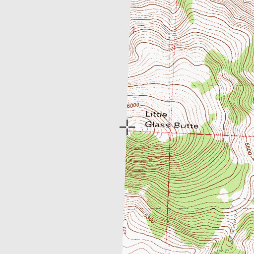 Topographic Map of Little Glass Butte, OR