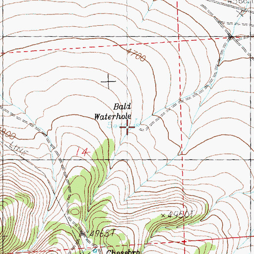 Topographic Map of Bald Waterhole, OR