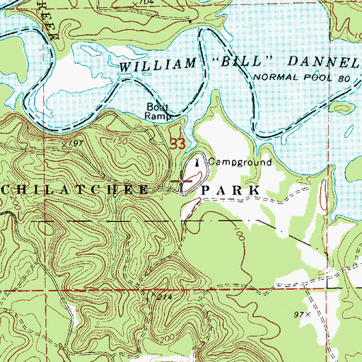 Topographic Map of Chilatchee Park, AL