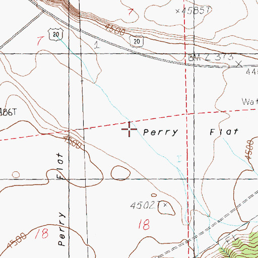 Topographic Map of Perry flat, OR