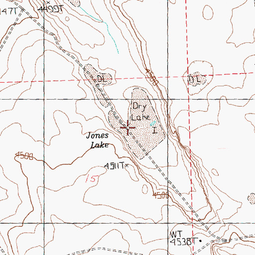 Topographic Map of Jones Lake, OR