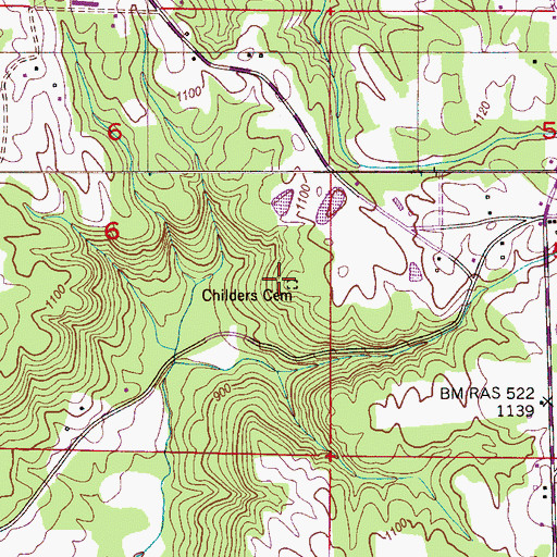 Topographic Map of Childers Cemetery, AL