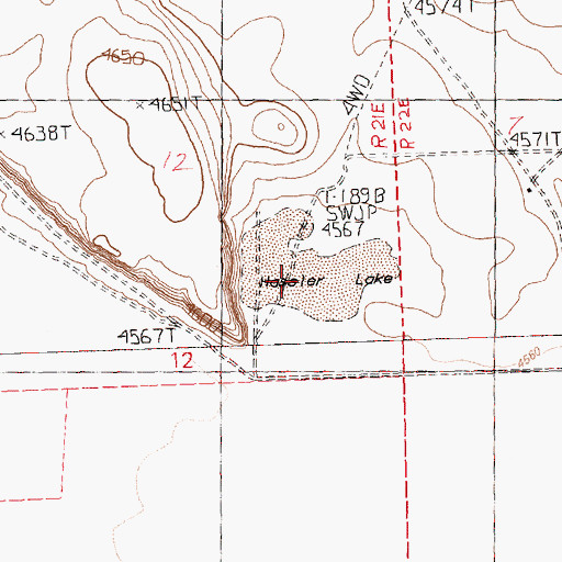 Topographic Map of Hassler Lake, OR
