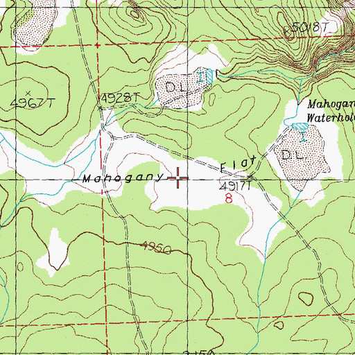 Topographic Map of Mahogany Flat, OR