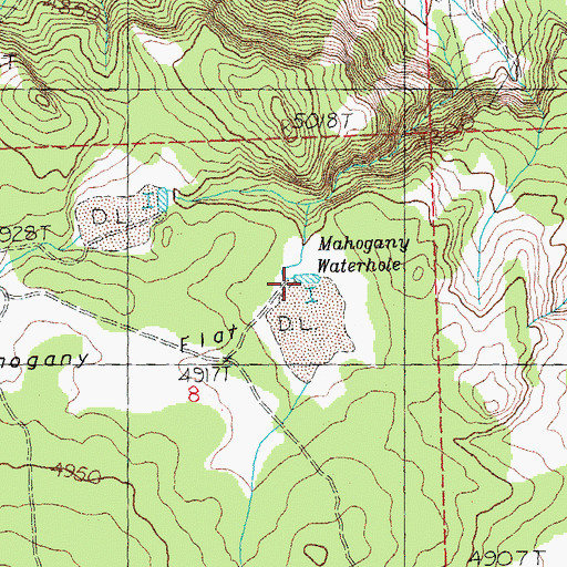 Topographic Map of Mahogany Waterhole, OR