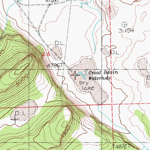 Topographic Map of Great Basin Waterhole, OR