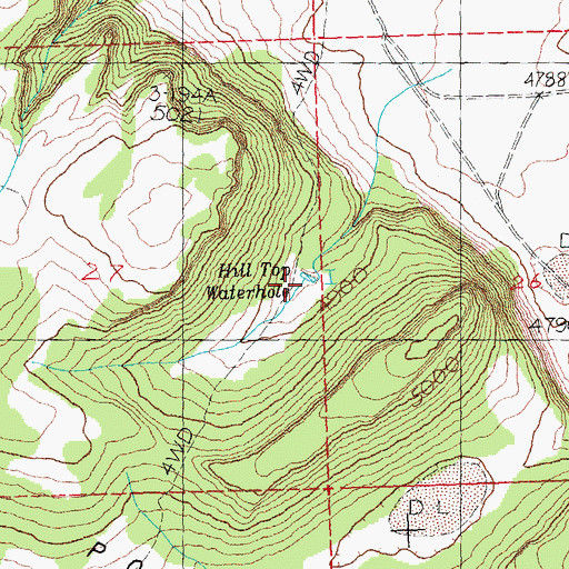 Topographic Map of Hill Top Waterhole, OR