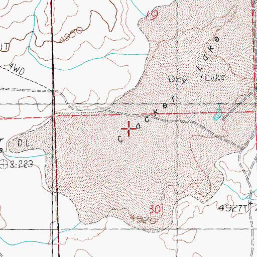 Topographic Map of Cracker Lake, OR
