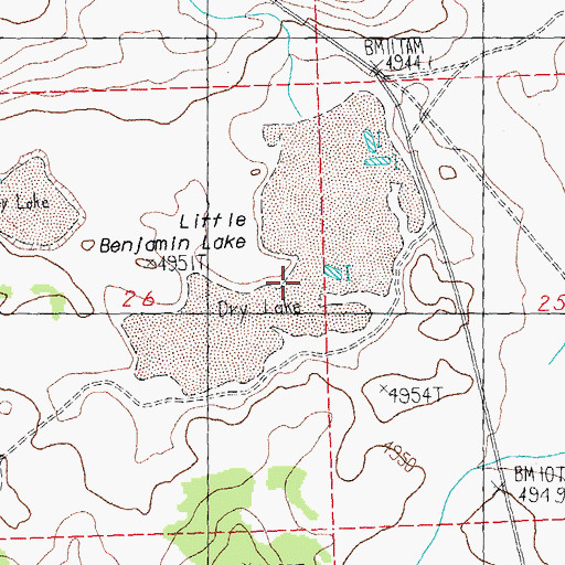 Topographic Map of Little Benjamin Lake, OR