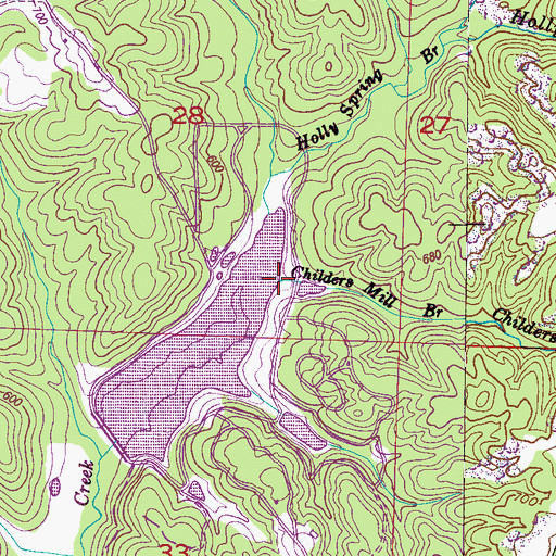 Topographic Map of Childers Mill Branch, AL