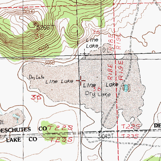 Topographic Map of Line Lake, OR
