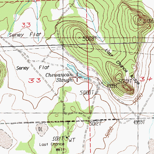 Topographic Map of Chewaucan Slough, OR