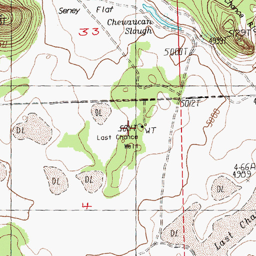 Topographic Map of Last Chance Well, OR