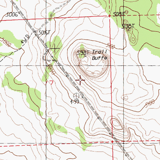 Topographic Map of Trail Butte, OR