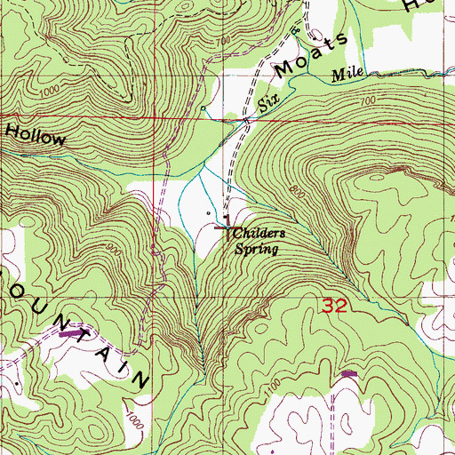 Topographic Map of Childers Spring, AL