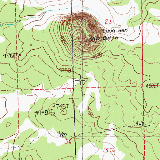 Topographic Map of East Walker Reservoir, OR