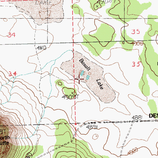 Topographic Map of Basalt Lake, OR
