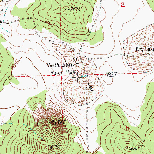 Topographic Map of North Butte Waterhole, OR