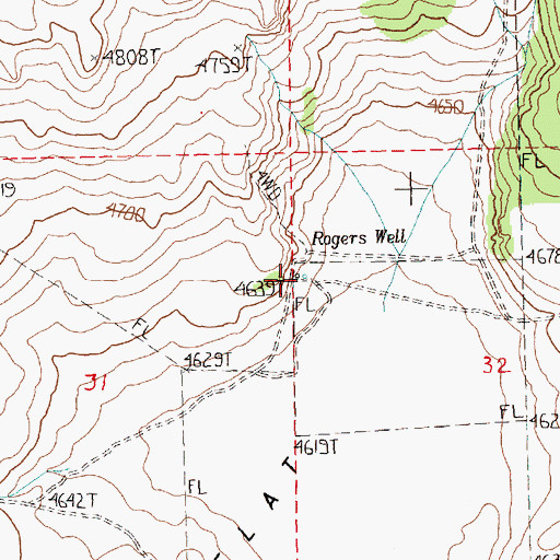 Topographic Map of Rogers Well, OR