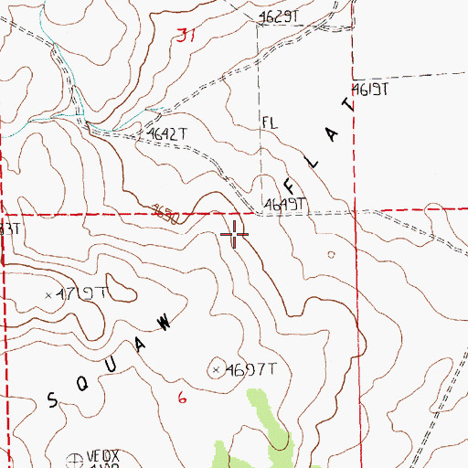 Topographic Map of Squaw Flat, OR