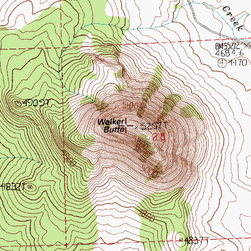 Topographic Map of Walker Butte, OR