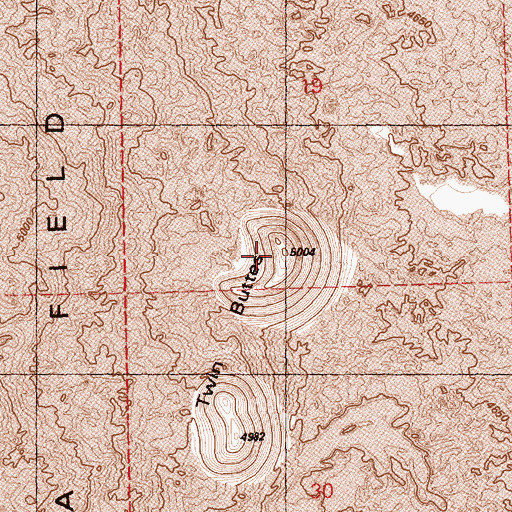 Topographic Map of Twin Buttes, OR