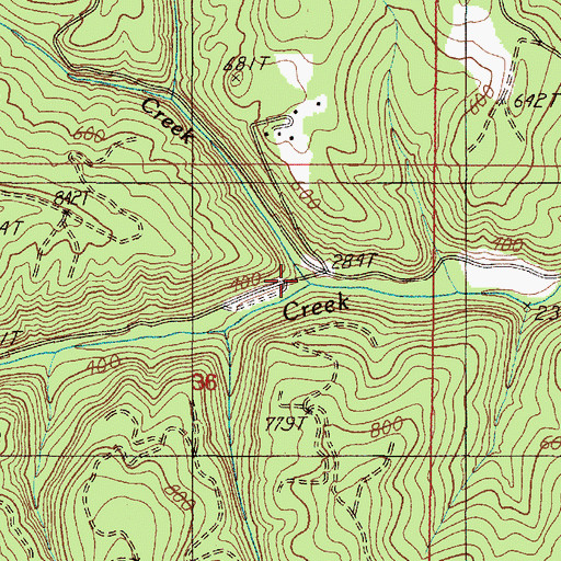 Topographic Map of Cedar Creek, OR