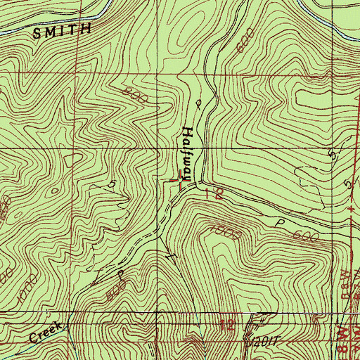 Topographic Map of West Fork Halfway Creek, OR