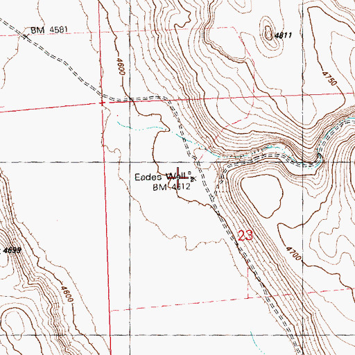 Topographic Map of Eades Well, OR