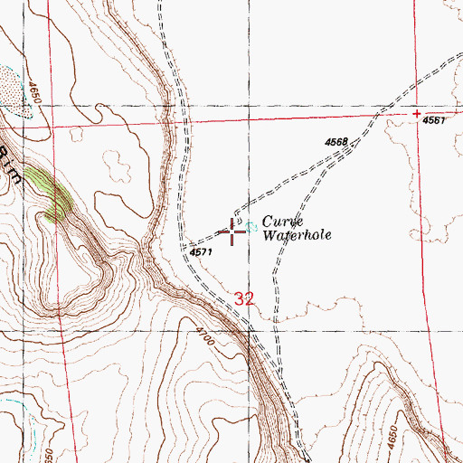 Topographic Map of Curve Waterhole, OR