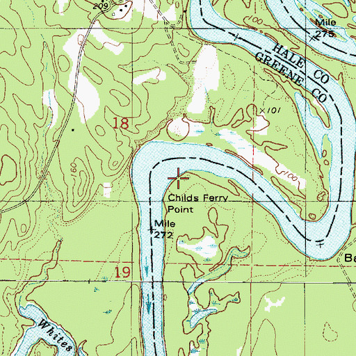 Topographic Map of Childs Ferry Point, AL