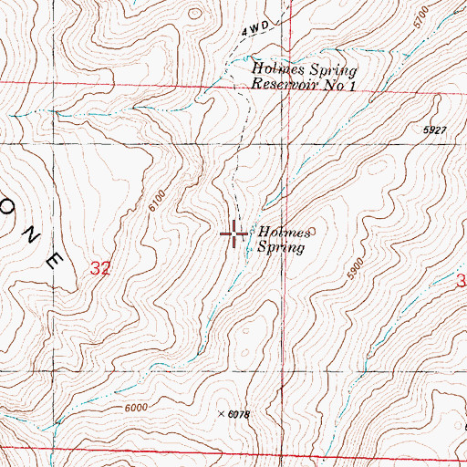 Topographic Map of Holmes Spring, OR