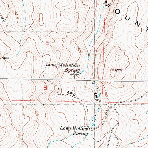 Topographic Map of Lone Mountain Spring, OR