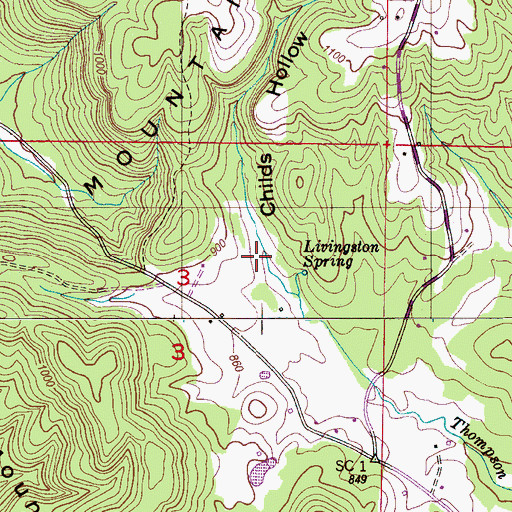 Topographic Map of Childs Hollow, AL