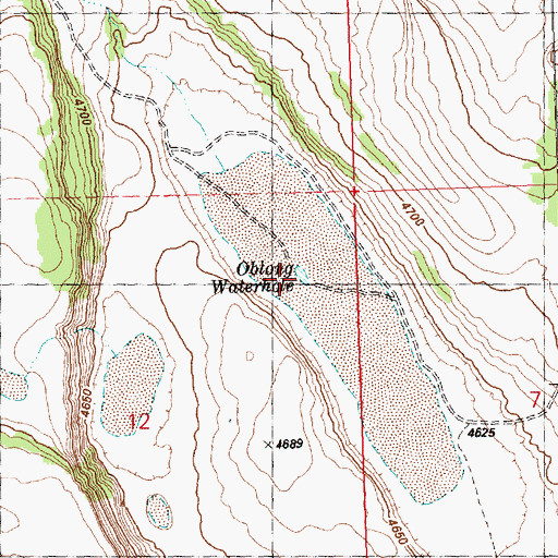 Topographic Map of Oblong Waterhole, OR