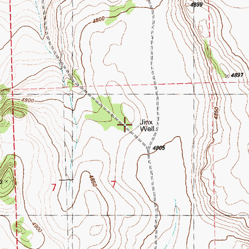 Topographic Map of Jinx Well, OR