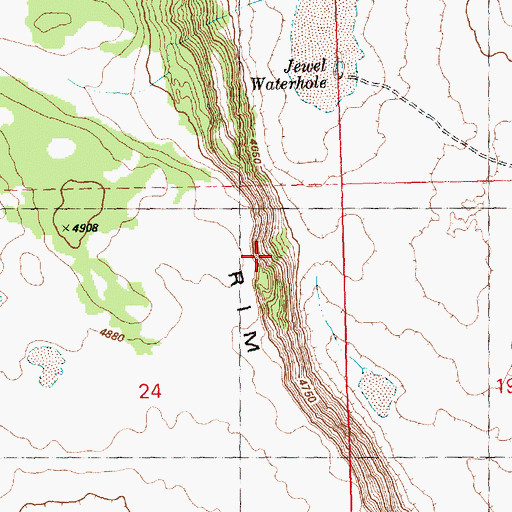 Topographic Map of Black Rim, OR
