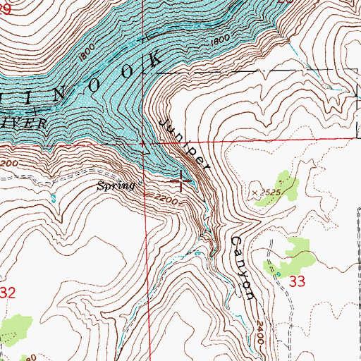 Topographic Map of Juniper Creek, OR
