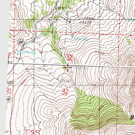 Topographic Map of Homestead Spring, OR