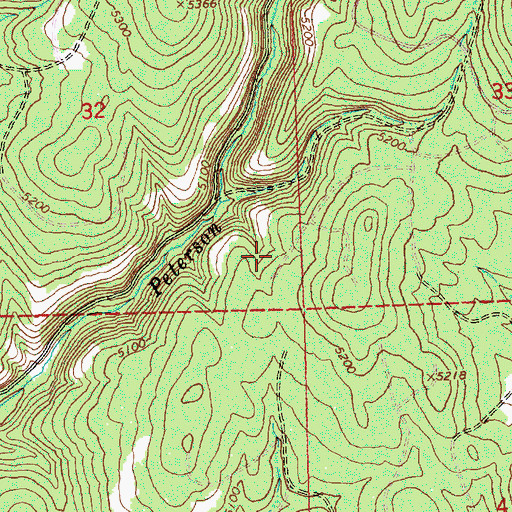 Topographic Map of Peter Spring, OR