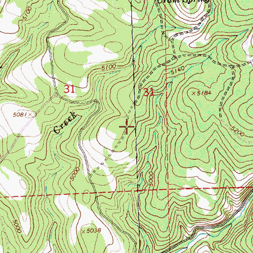 Topographic Map of Slow Spring, OR