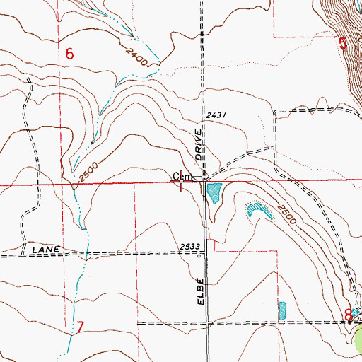 Topographic Map of Round Butte Cemetery, OR