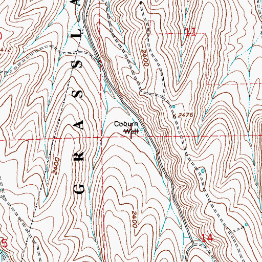 Topographic Map of Coburn Well, OR